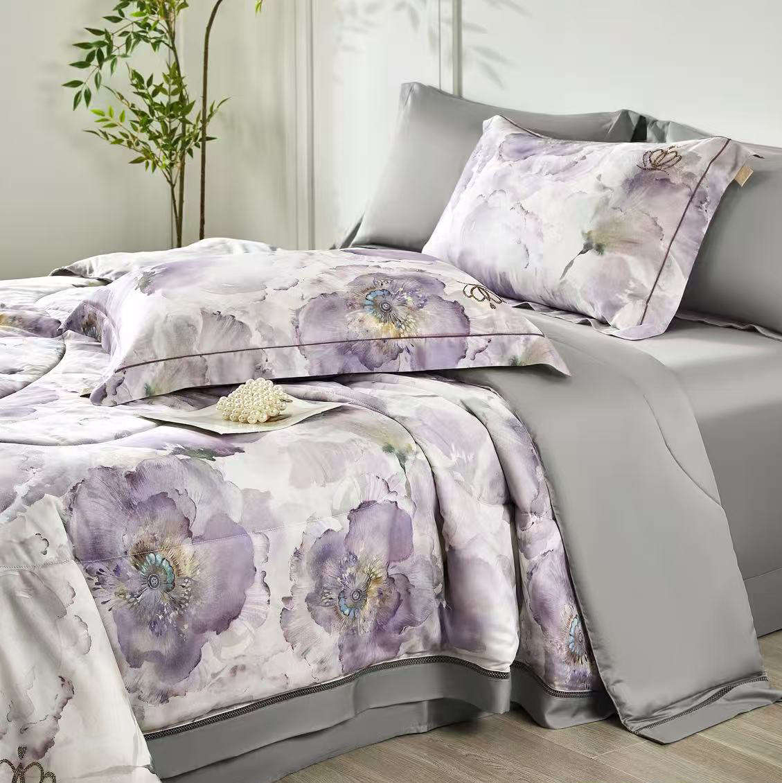 Tencelio Tinginio Patalynė™ - ŠEIMYNINĖ patalynė su 2 antklodėmis "Viola"