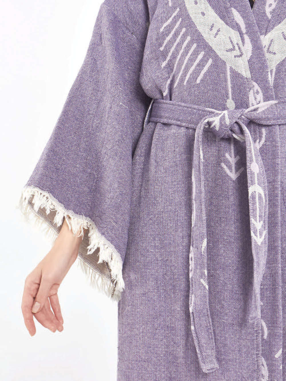 RANKŲ DARBO KIMONO-CHALATAS MOTERIMS "SRI LANKA PURPLE" (VIENAS DYDIS S-XL)