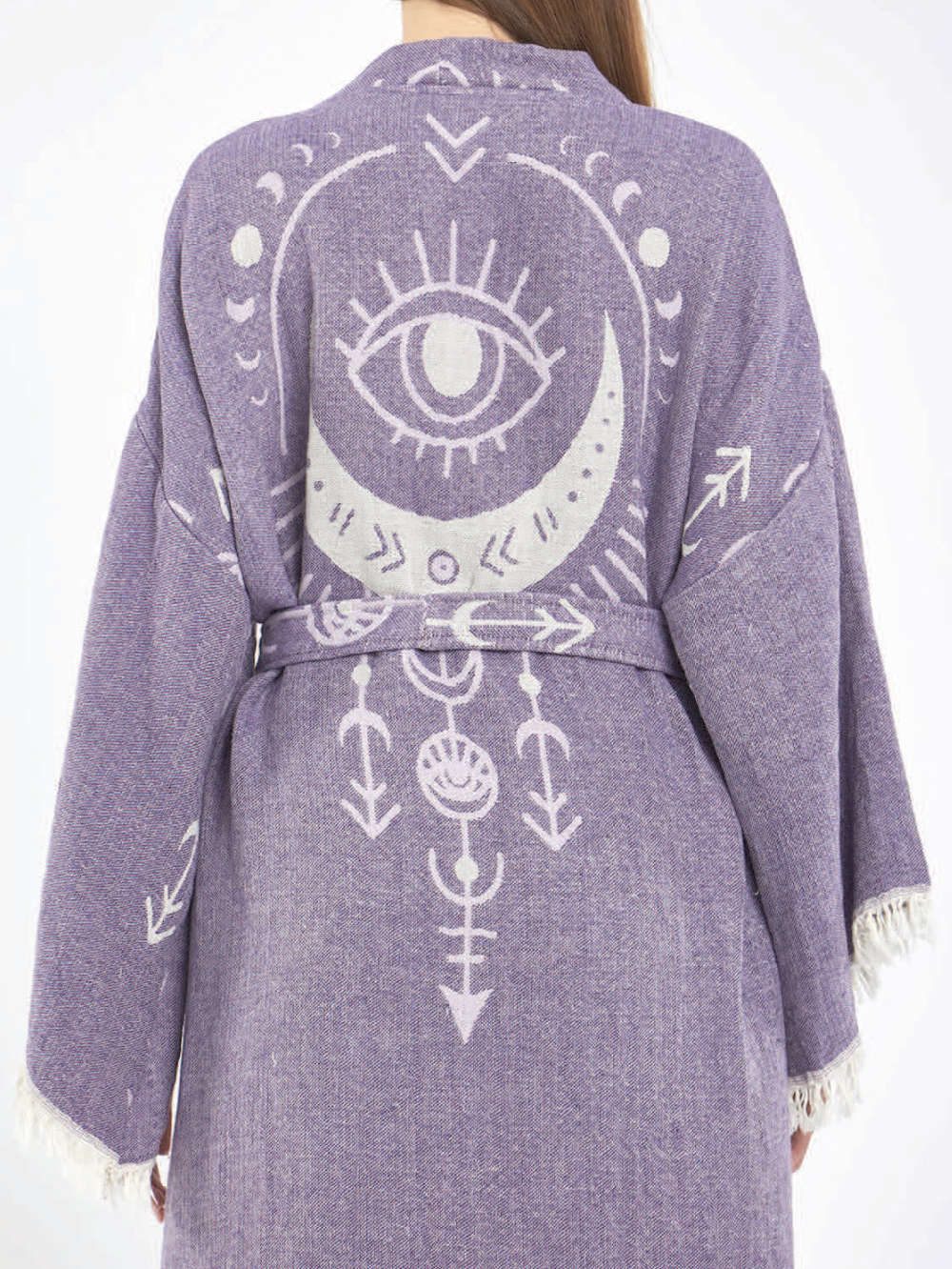 RANKŲ DARBO KIMONO-CHALATAS MOTERIMS "SRI LANKA PURPLE" (VIENAS DYDIS S-XL)