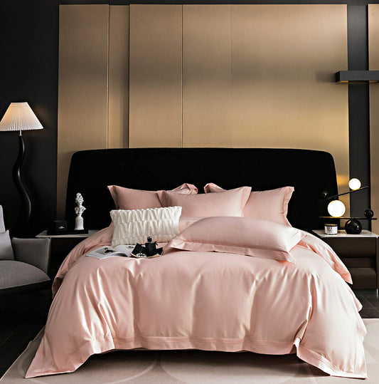 Dvigulis PREMIUM Egipto medvilnės patalynės komplektas su siuvinėtu perimetru "Victoria Dusty Rose"
