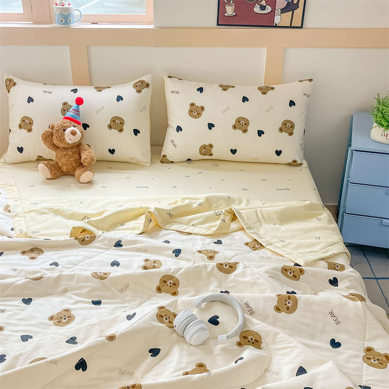 Viengulis Tinginio patalynės komplektas vaikams su šilko užpildu - Bear