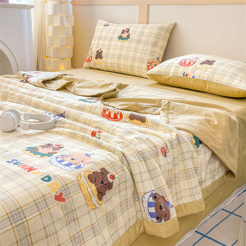 Dvipusis Viengulis Tinginio patalynės komplektas vaikams su šilko užpildu - Saulėta diena