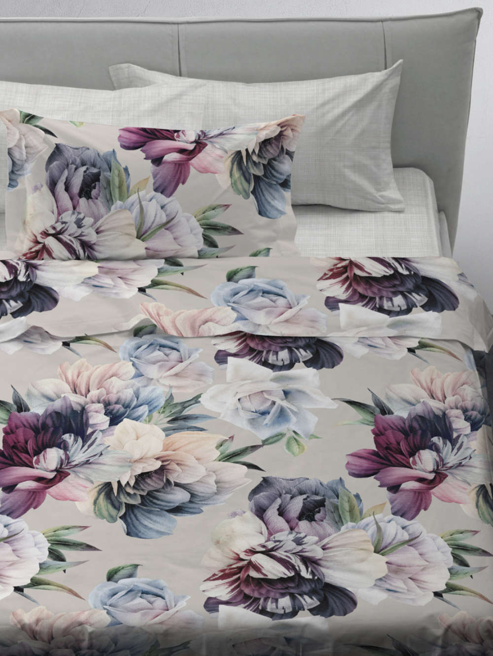 PREMIUM SATINO PATALYNĖS KOMPLEKTAS - TROPICAL BLOOM (100% Pagaminta Italijoje)