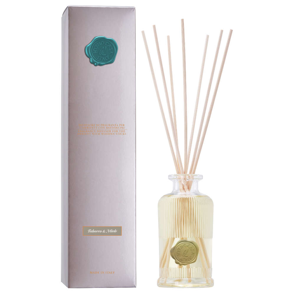 Prabangus namų kvapas su lazdelėmis - Tabacco e Miele 200ml (Pagaminta Italijoje)