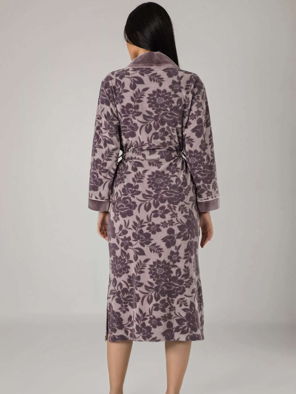 BAMBUKINIS MOTERIŠKAS VONIOS CHALATAS "AUDREY PURPLE" - L/XL - 3XL