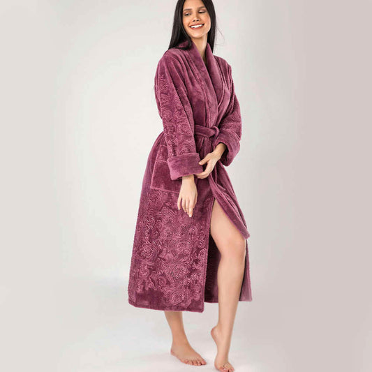 BAMBUKINIS CHALATAS "JOY MAUVE" - 2XL