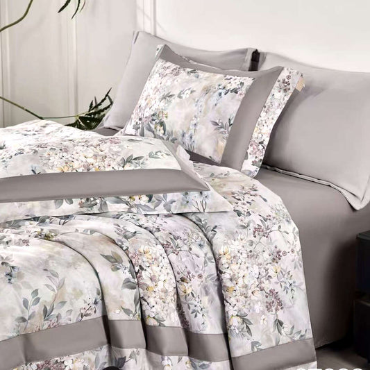 VIENGULIS Premium Egipto medvilnės Tinginio Patalynės® komplektas – Pilka Elegancija