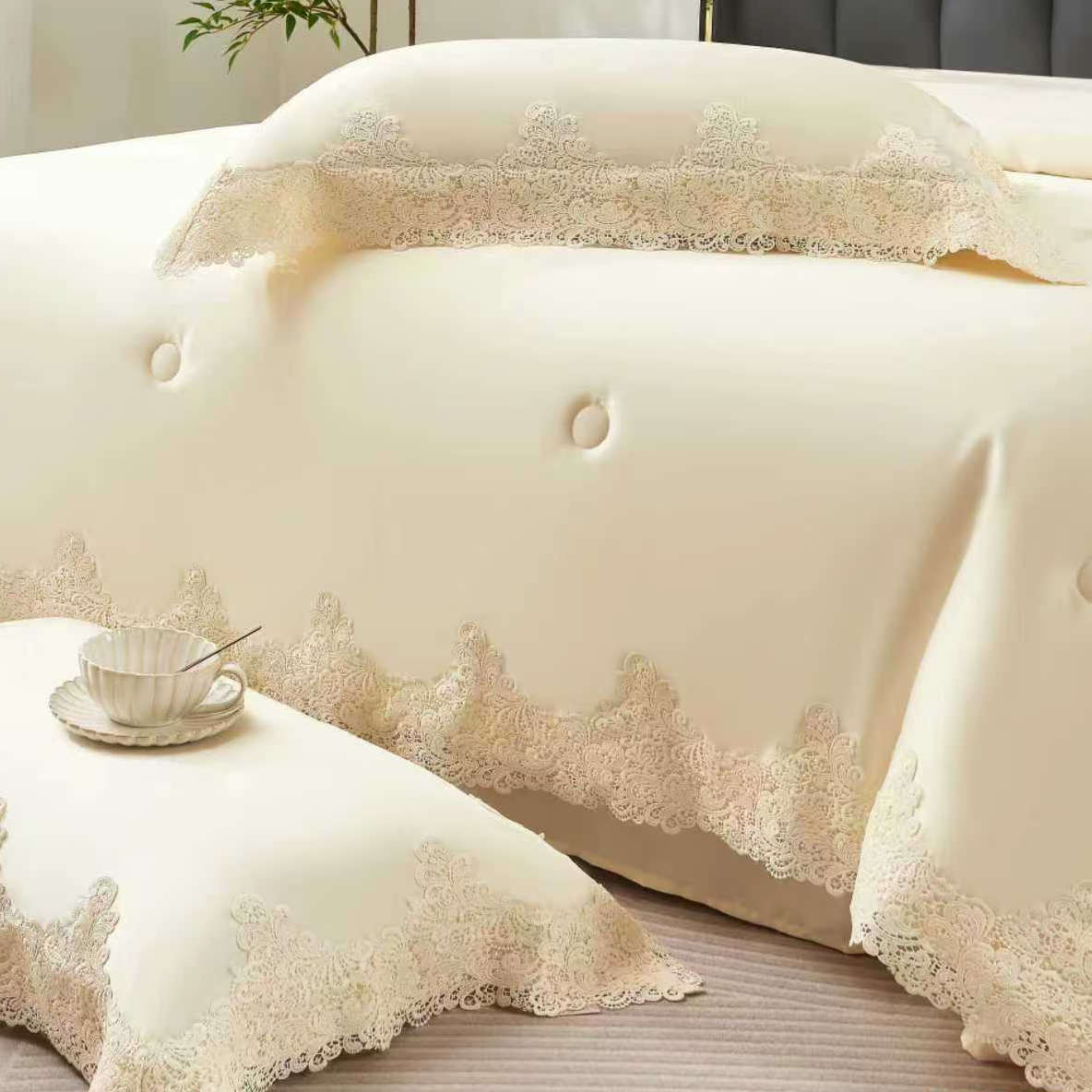 DVIGULIS Premium Tencelio Tinginio Patalynės™ komplektas su šilko užpildu - Elegancija Gelsva