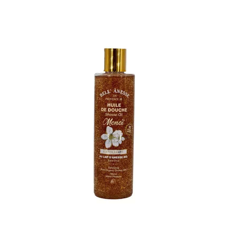Eksfolijuojantis dušo aliejus su monoï ir asilės pienu, 250 ml, prancūziška kosmetika