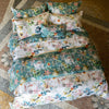 Daigstytas premium satino lovos užtiesalas - antklodė 260x270cm "Carlotta" Karališkoji povo žalia - (Pagaminta Italijoje)
