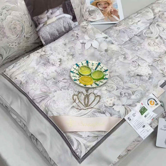 Šeimyninė tinginio patalynė iš Tencelio su šilko bambuko užpildu