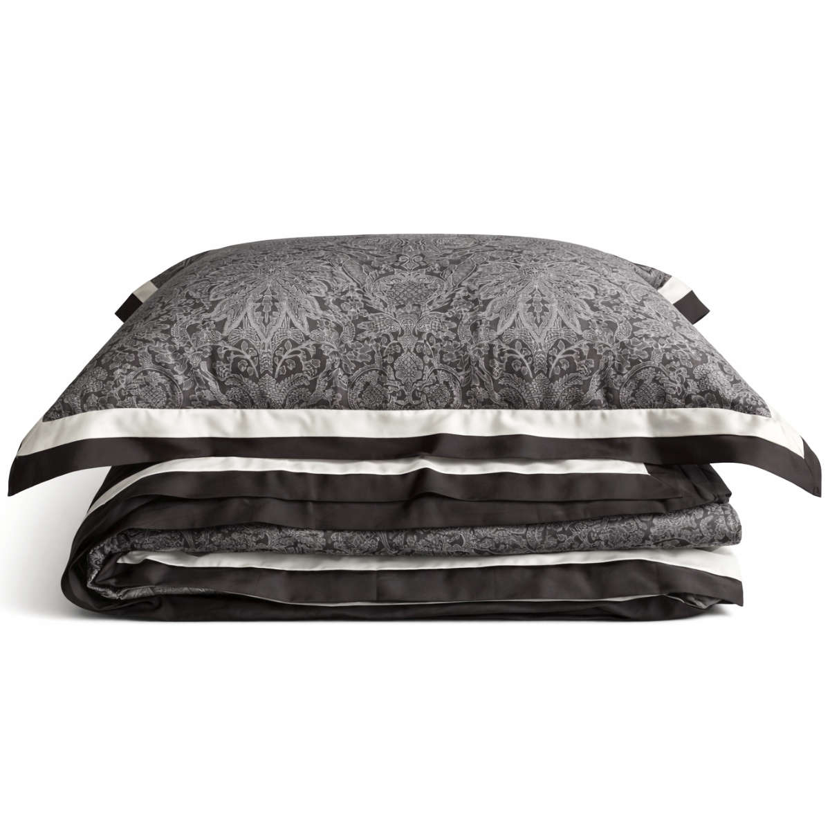 Dvigulis Dvipusis Neįvelkamas Premium Tencelio Tinginio Patalynės Komplektas su šilko užpildu - Grey Elegance