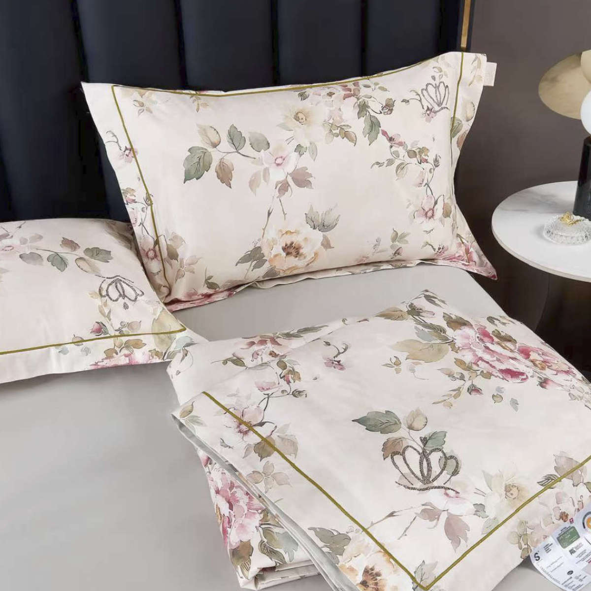 Viengulė Egipto medvilnės Tinginio Patalynė su integruota šilko antklode