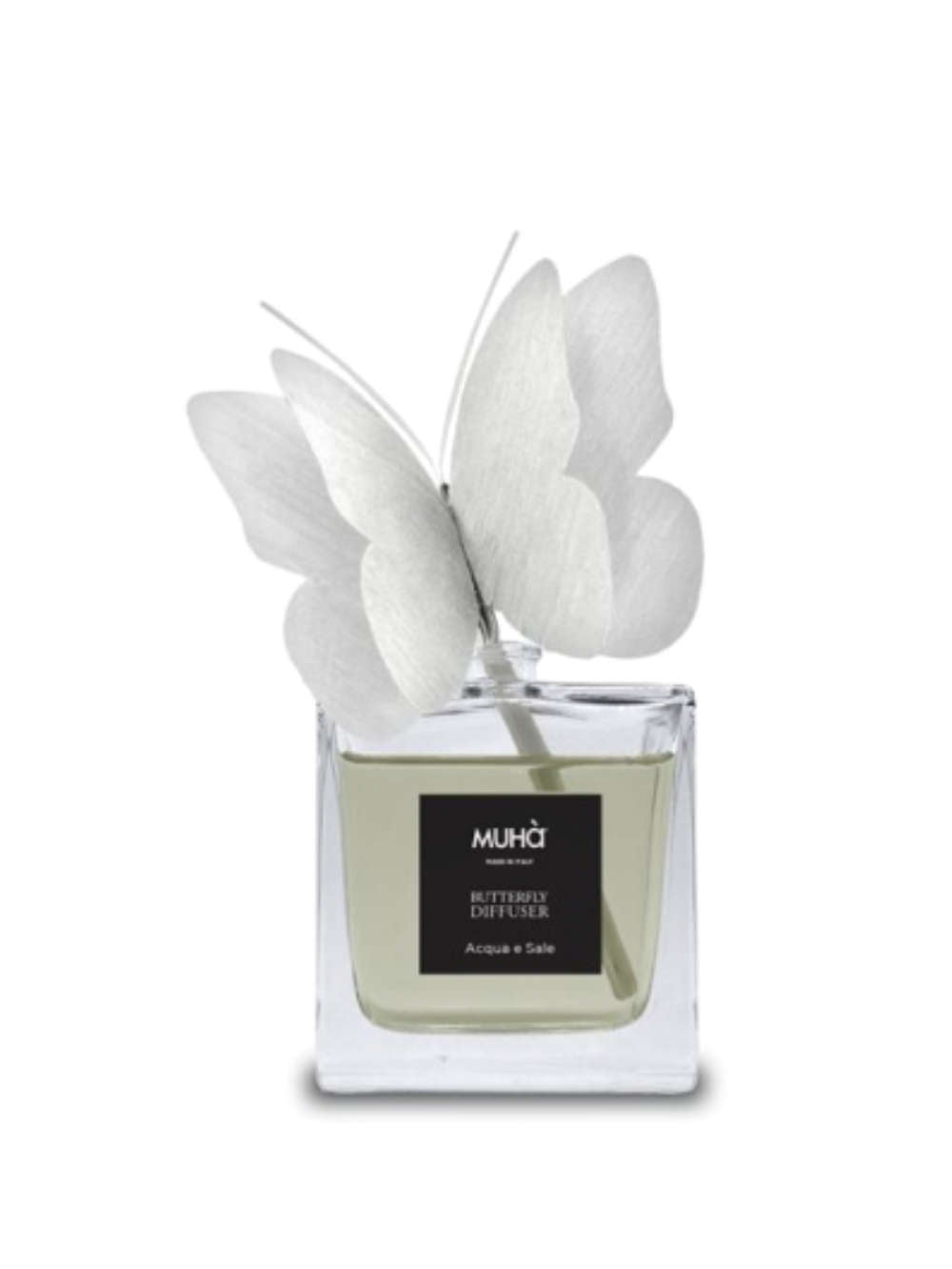 Namų kvapas MUHA su rankų darbo difuzoriumi BUTTERFLY - AQUA E SALE 80ml