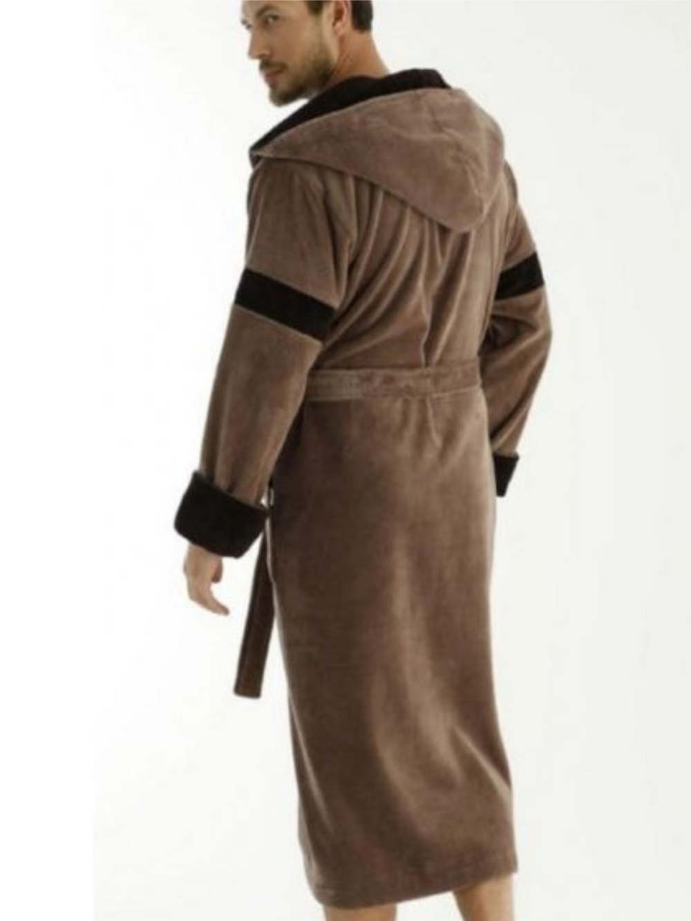 (UNISEX) VYRIŠKAS BAMBUKINIS CHALATAS "CHOCO" SU GOBTUVU - L/XL - 3XL