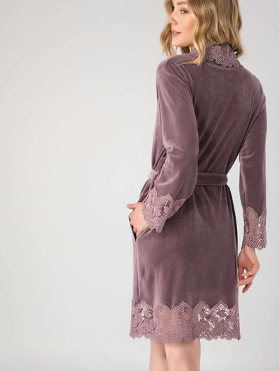 NĖRINIUOTAS BAMBUKINIS CHALATAS "ELI PURPLE" - LXL